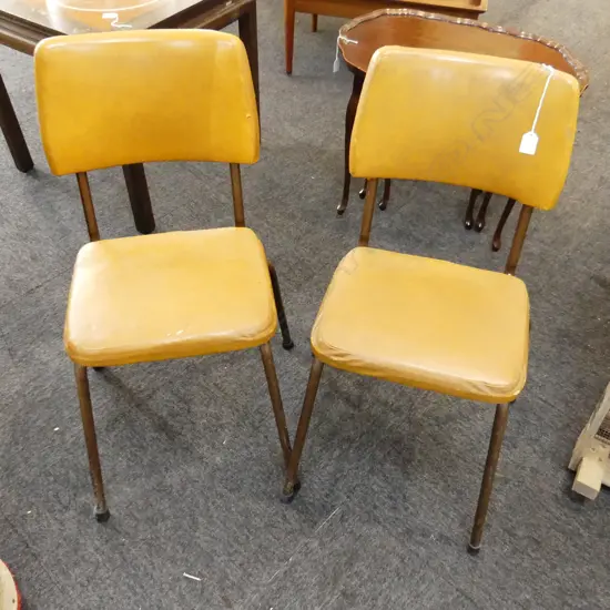 PR VINTAGE VINYL COVERED 'STAR OF EDEN' KITCHEN CHAIRS