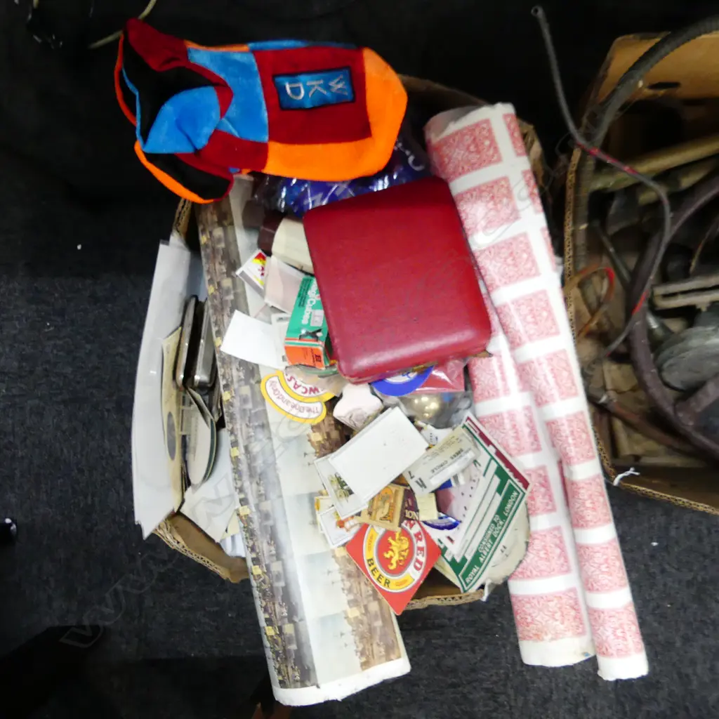 BOX LOT ASST; MAGAZINES, BEER COASTERS ETC Image 1++