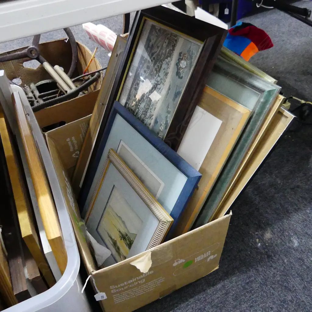 BOX LOT ASST. ARTWORKS; W/C LANDSCAPES ETC Image 1++