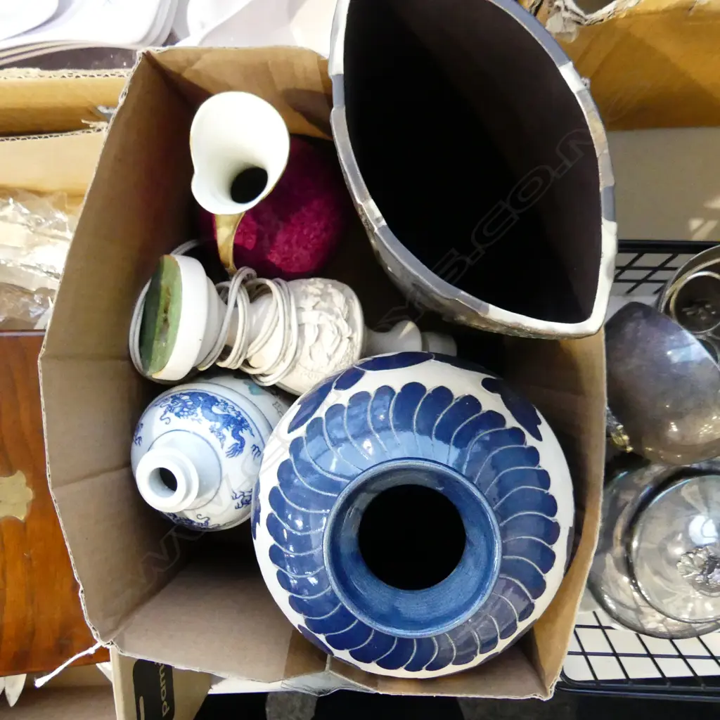 4 ASST. VASES (pink af) H.325mm + LAMP BASE Image 1++