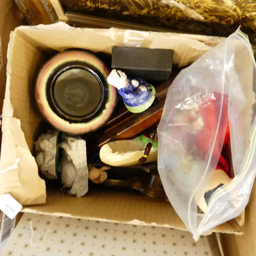 BOX LOT MISC INCL COLLECTABLES, POTTERY, ETC.. Image 1++