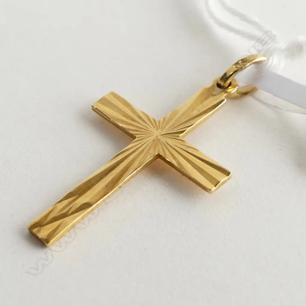 18CT YELLOW GOLD CROSS PENDANT 1.7GMS Image 1++