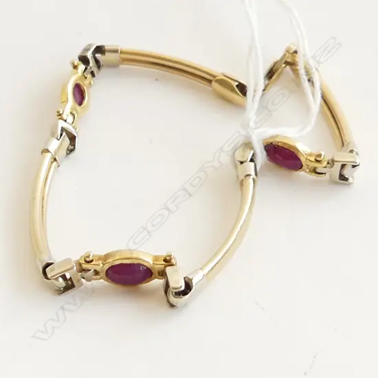 9CT BRACELET w. RUBIES 12.2 GRAMS