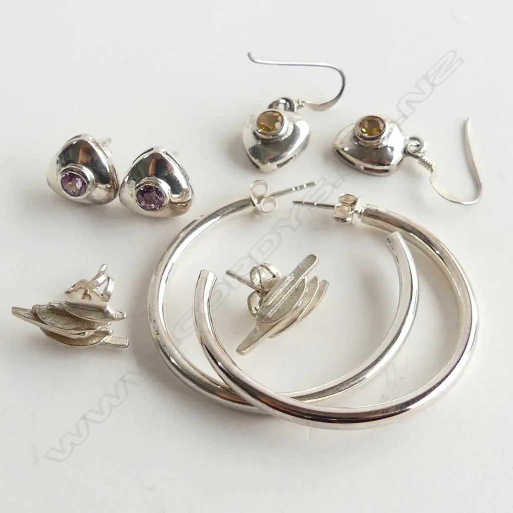 FOUR PR SILVER EARRINGS 13.7GMS Image 1++