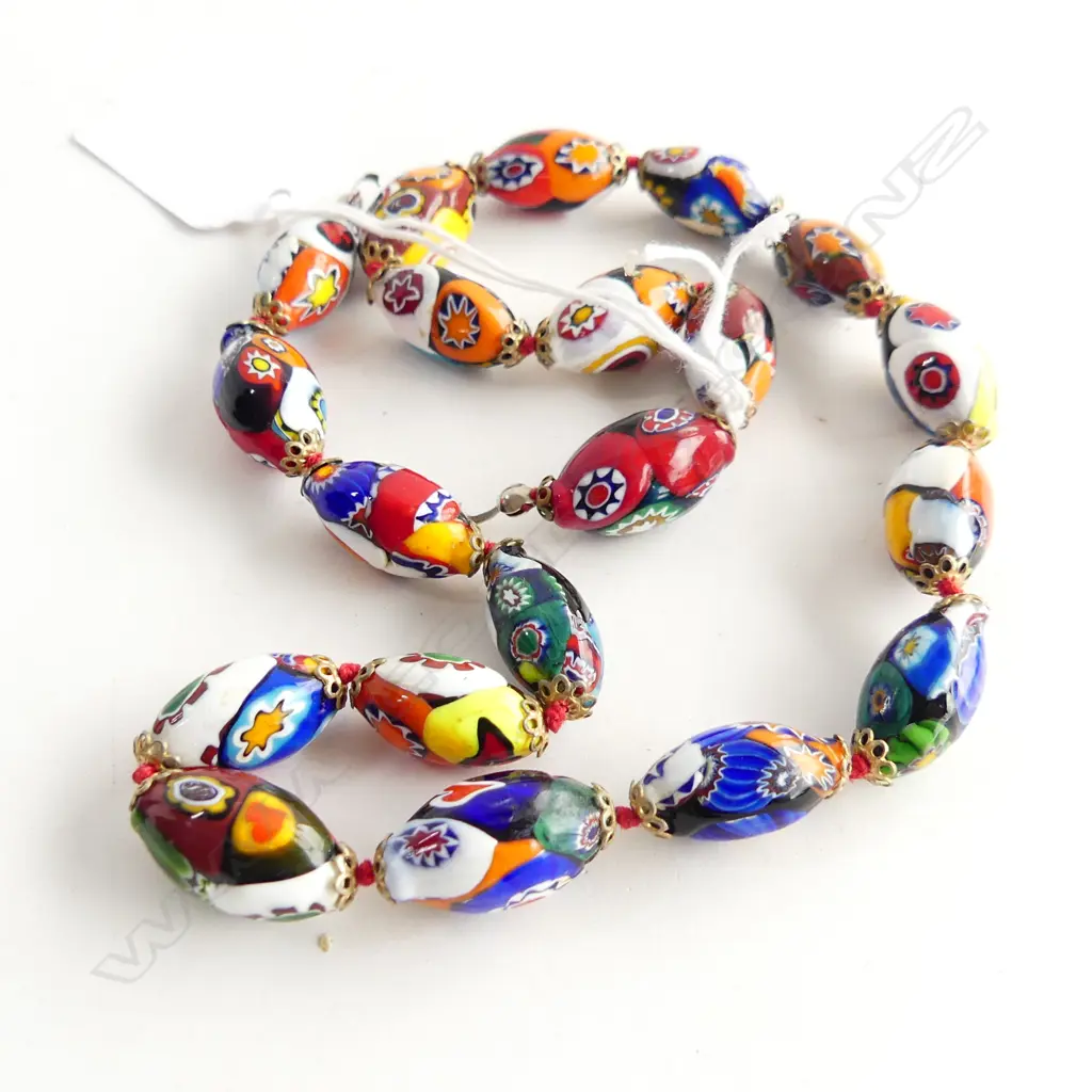 VINTAGE VENETIAN BEAD NECKLACE CLASP MISSING L 440 MM  Image 1++