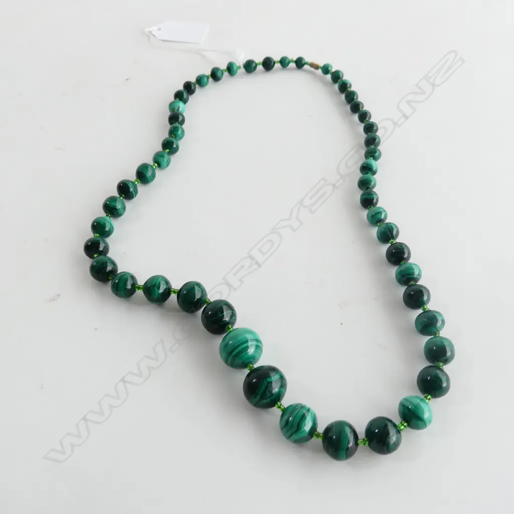 MALACHITE BEAD NECKLACE L.580mm Image 1++