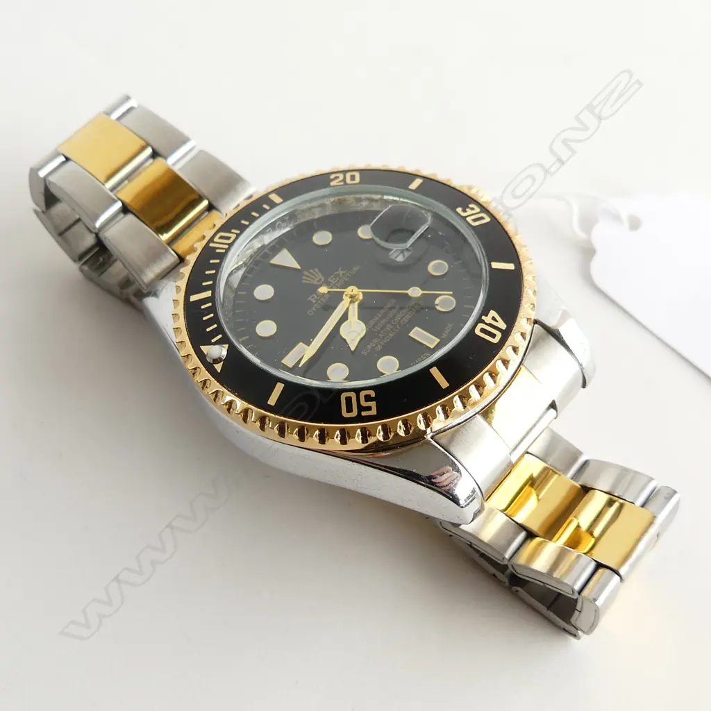 REPLICA  WATCH, 2 TONE GOLD PLATED & STAINLESS STEEL, WORKING Image 1++