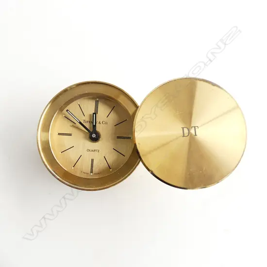 TIFFANY & CO BRASS TRAVEL CLOCK BOA/USA XXIII OLYMPIAD not workin