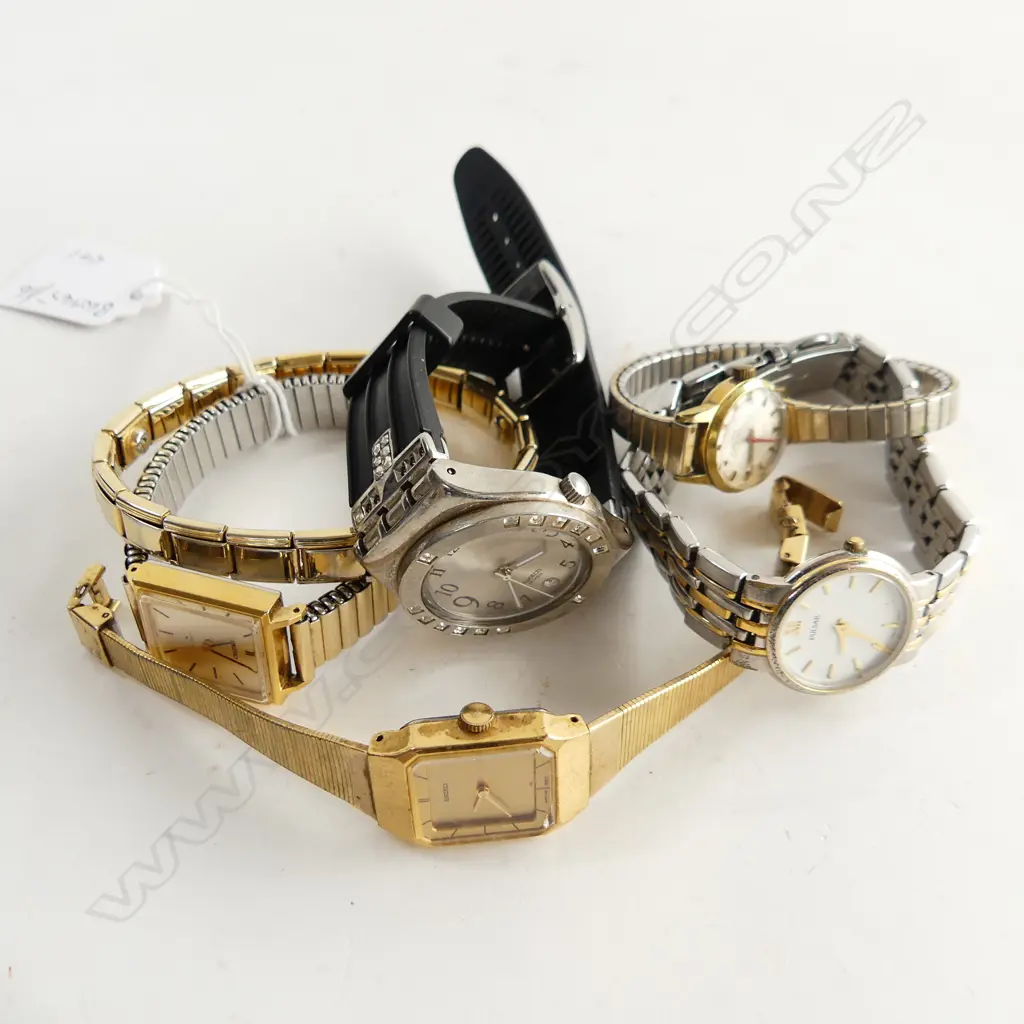 5 ASST LADIES WATCHES + BAND NOT TESTED Image 1++