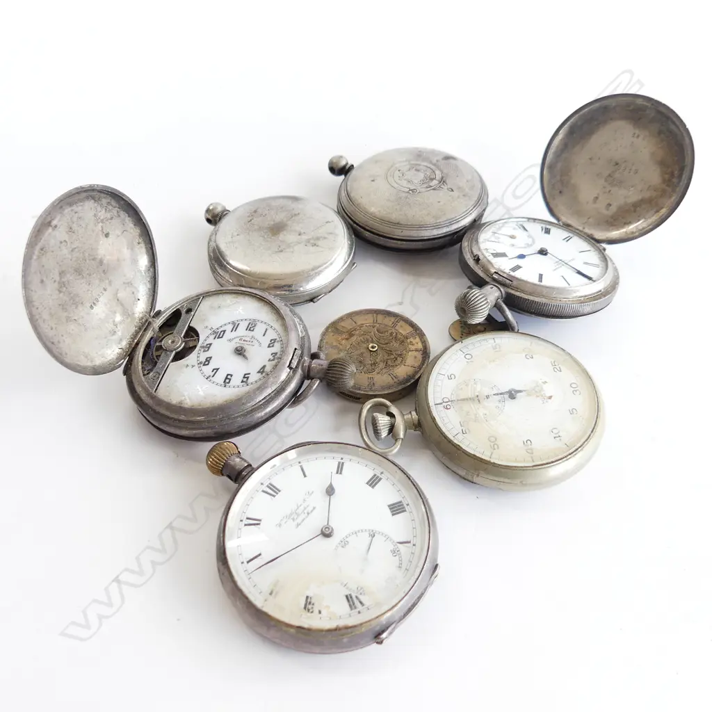 BAG LOT S/SILVER POCKET WATCH PARTS Image 1++