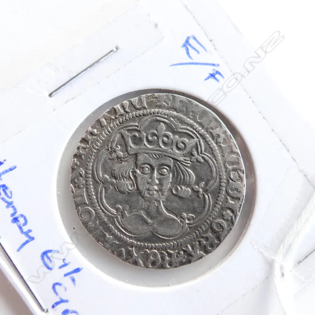 HENRY VI SILVER GROAT COIN in sleeve graded E/F dia. 29mm Image 1++