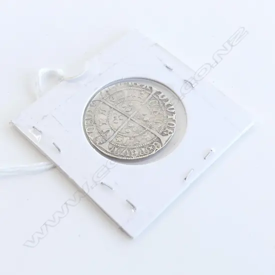 HENRY VI SILVER GROAT COIN in sleeve graded E/F dia. 29mm