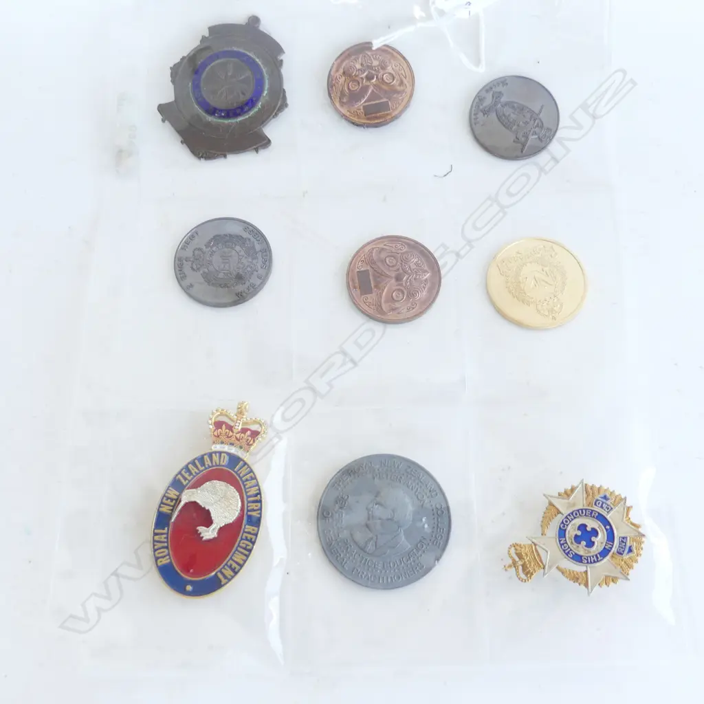 9 ASST MILITARY BADGES + MEDALLIONS ETC Image 1++
