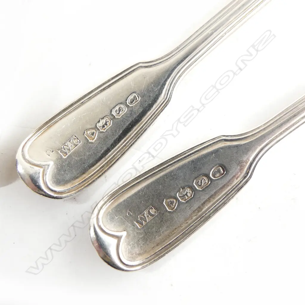 Six William IV silver teaspoons, Image 1++