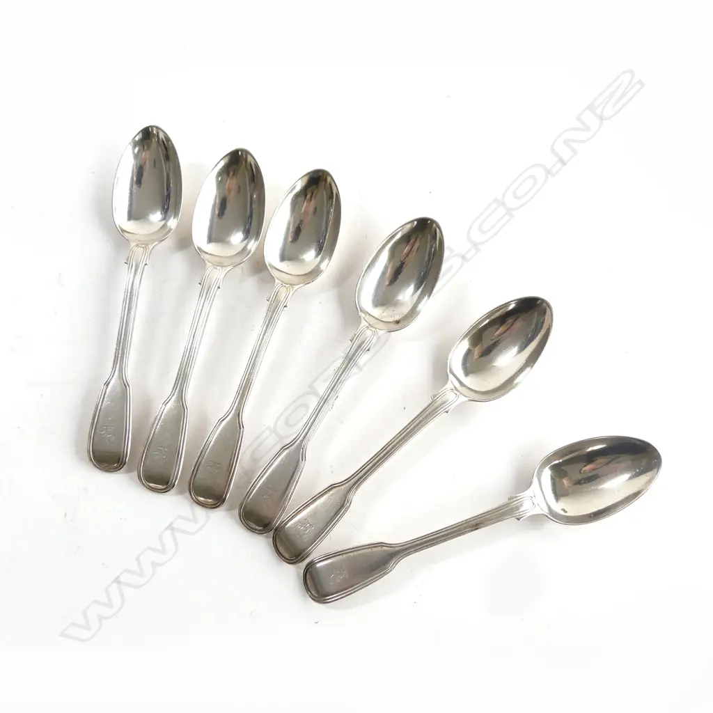 Six William IV silver teaspoons, Image 1++
