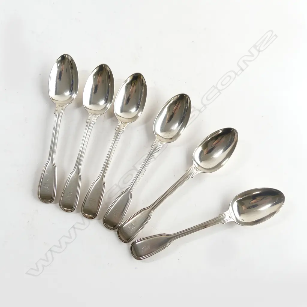 Six William IV silver teaspoons, Image 1++