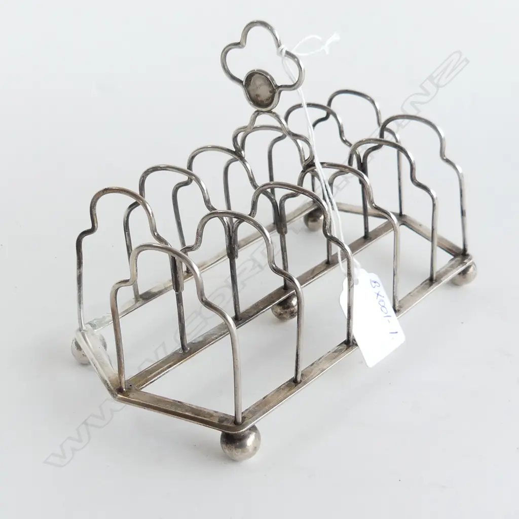 GEO.111 SILVER TOASTRACK 6 SLICE L.180mm. 180gms Image 1++