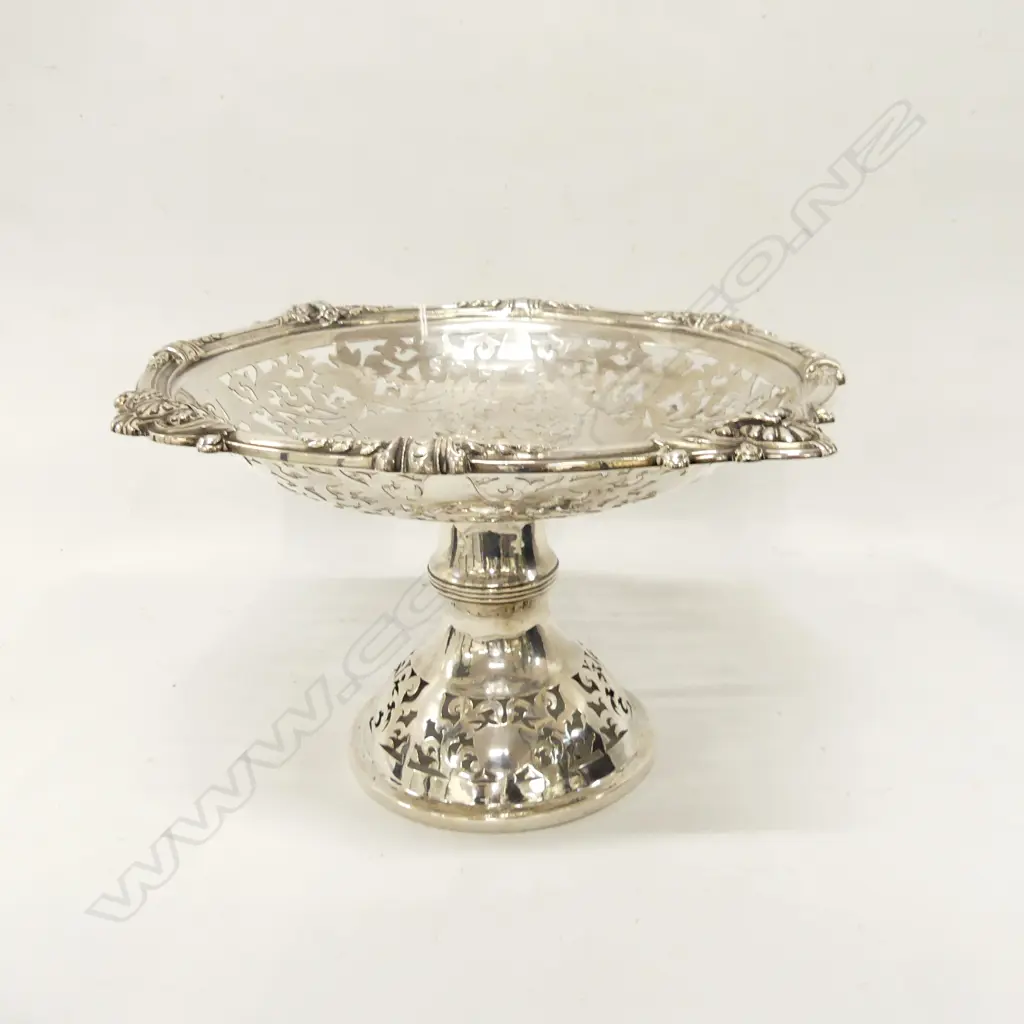 STERLING SILVER COMPORT LONDON 1871. 803gm. 305 x 160mm Image 1++