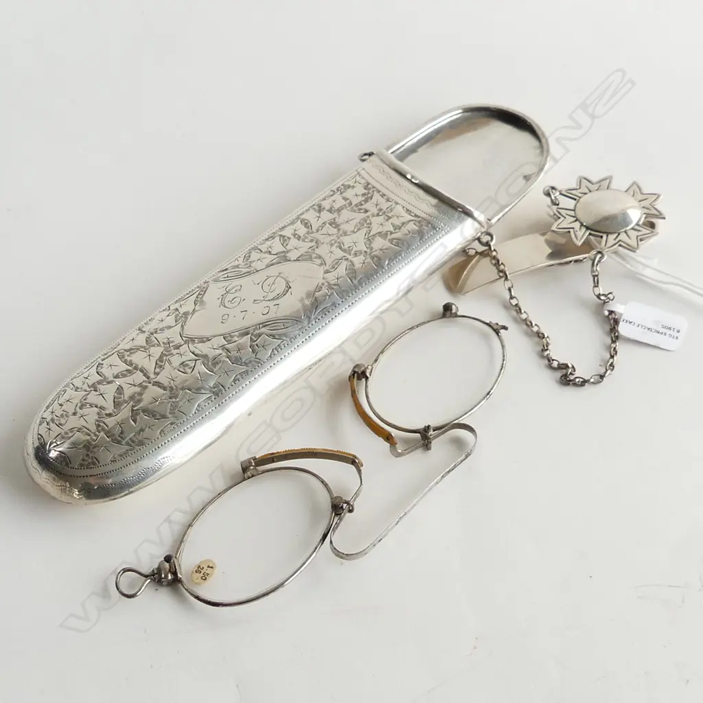 STG SILVER SPECTACLE CASE, BIRM 1905, 63GMS  Image 1++