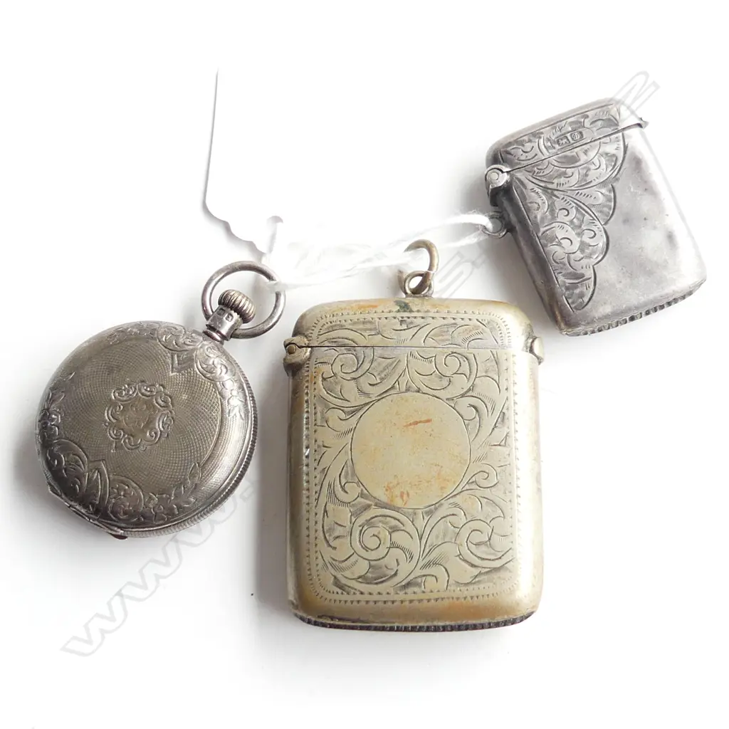 SILVER VESTA + S/PLATE VESTA + SILVER HUNTER POCKET WATCH a.f Image 1++