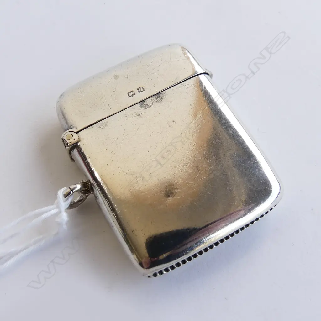 STG SILVER VESTA BOX B'HAM 1919 Image 1++