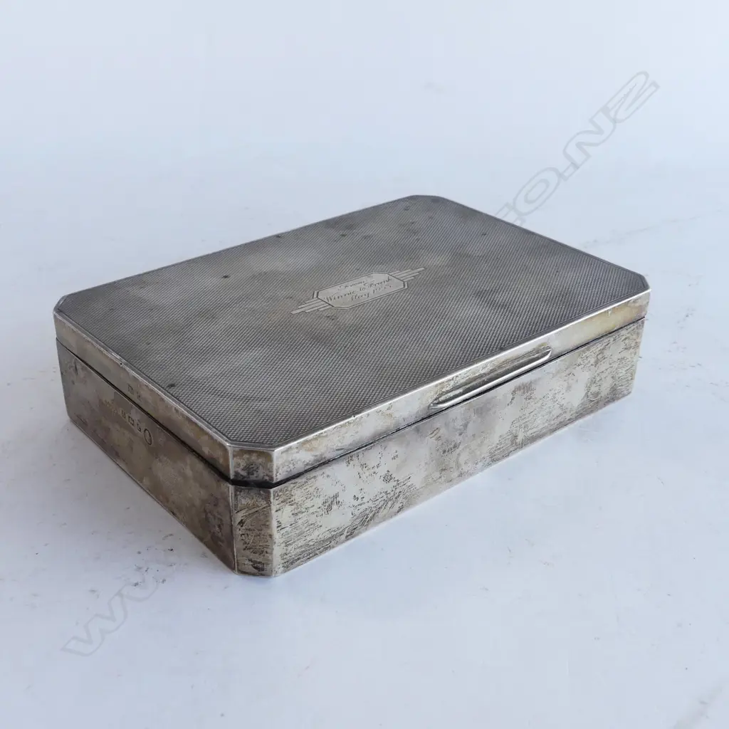 S/SILVER CIGAR BOX W170 BY 120MM Image 1++