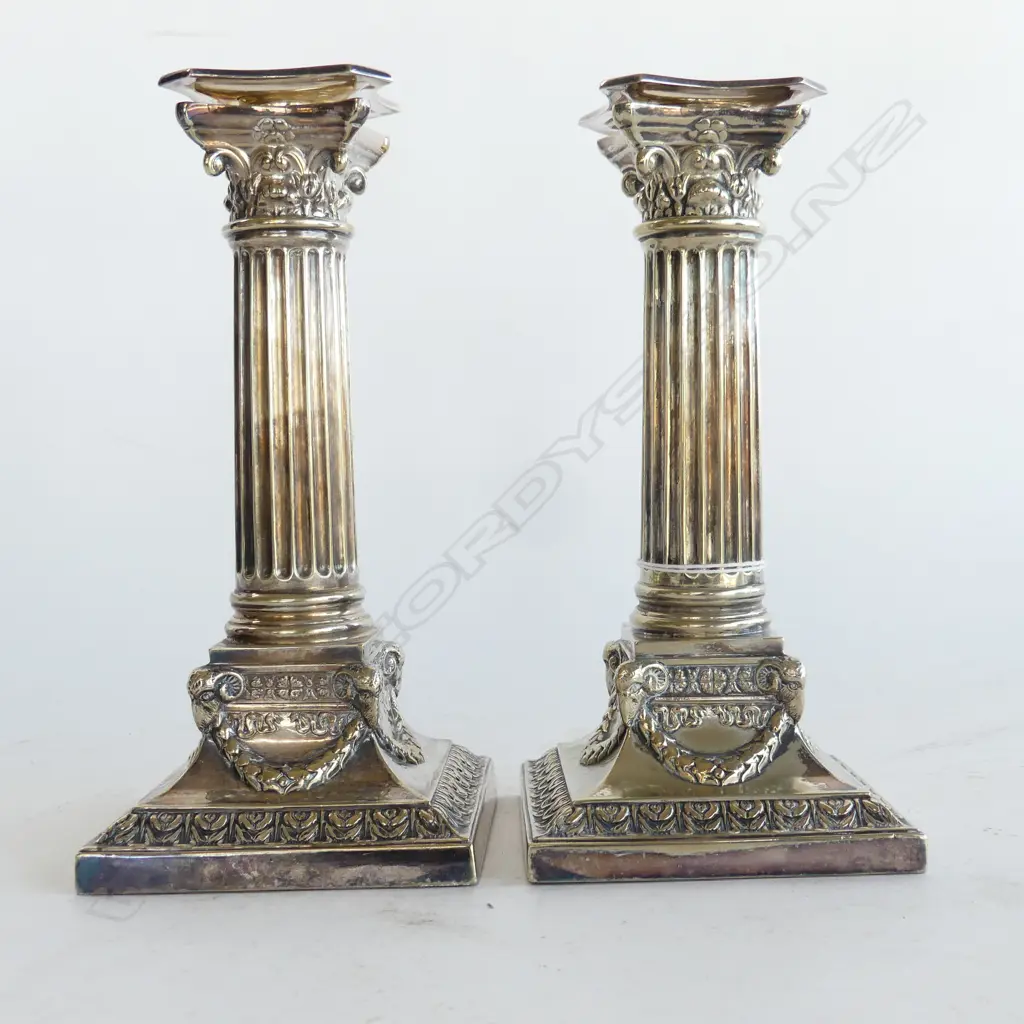 PR PLATED COLUMN CANDLESTICKS H180MM Image 1++