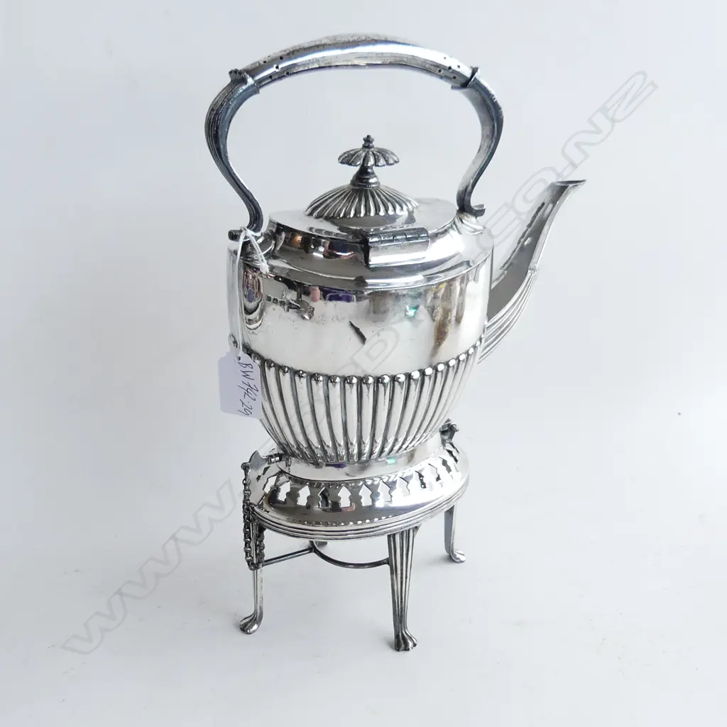 SILVER PLATED SPIRIT KETTLE, BY WALKER AND HALL.H 330mm Image 1++