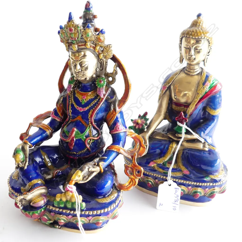 2 ENAMELED BUDDHA H.200mm Image 1++
