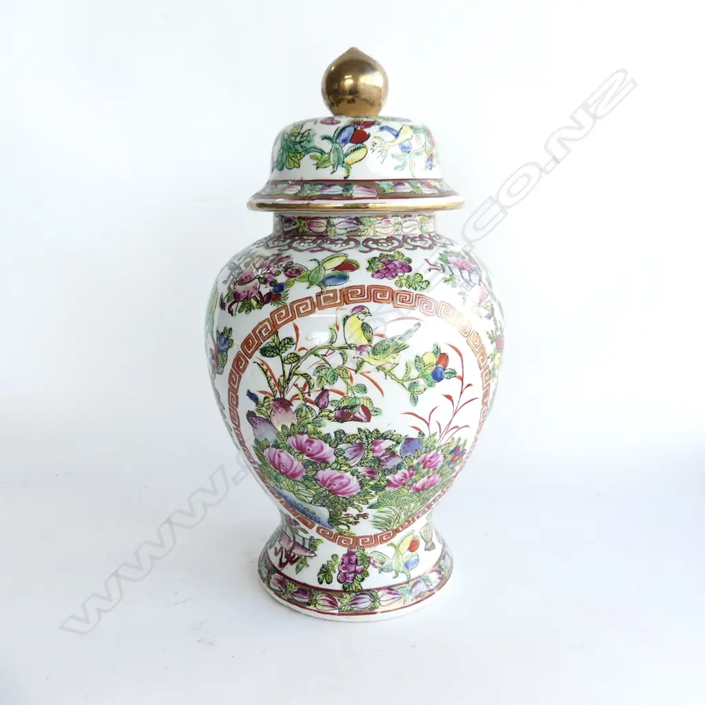 LG CHINESE FAMILLE ROSE LIDDED GINGER JAR H.350mm Image 1++