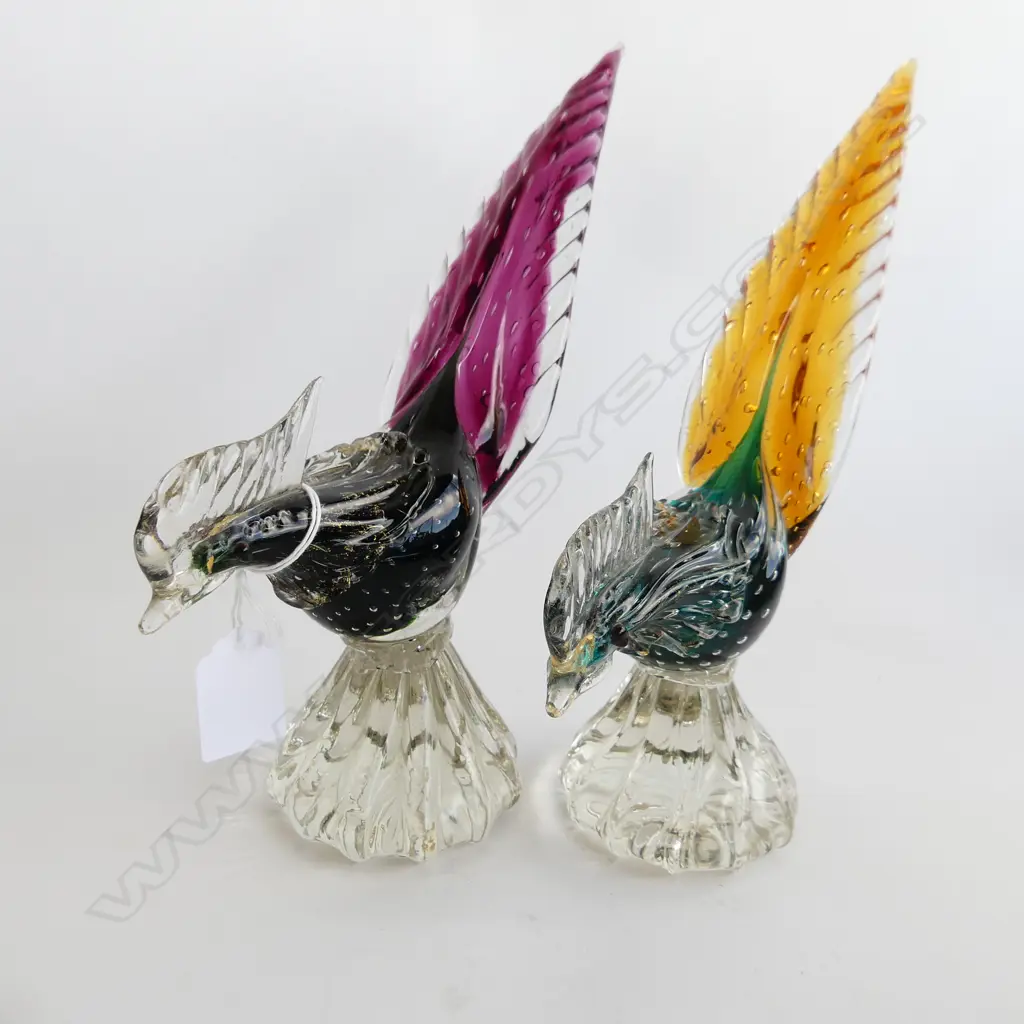 PR ART GLASS (MURANO?) BIRDS H.235mm Image 1++