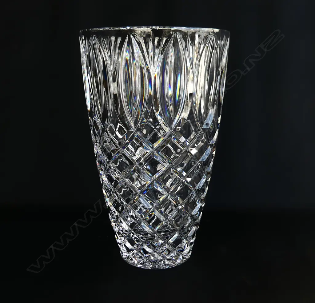 WATERFORD CRYSTAL TALL VASE H.253mm. etched mark to base Image 1++