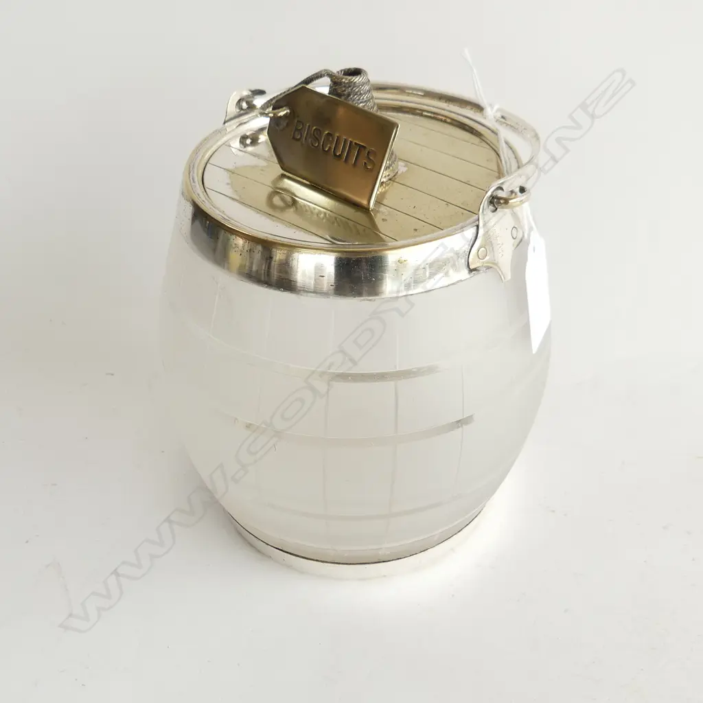 EP TOPPED ETCHED GLASS  BISCUIT BARREL H 170 MM Image 1++