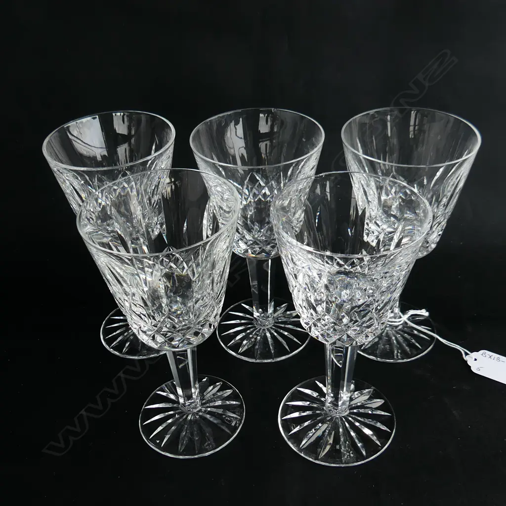FIVE WATERFORD WINE GLASSES (LISMORE) H.150mm Image 1++