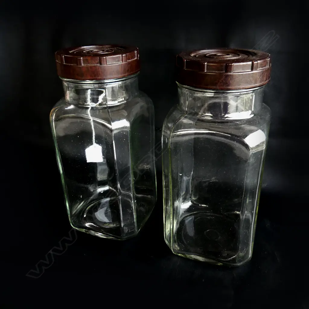 PR VINTAGE SWEET JARS w. BAKELITE LIDS H.270mm Image 1++