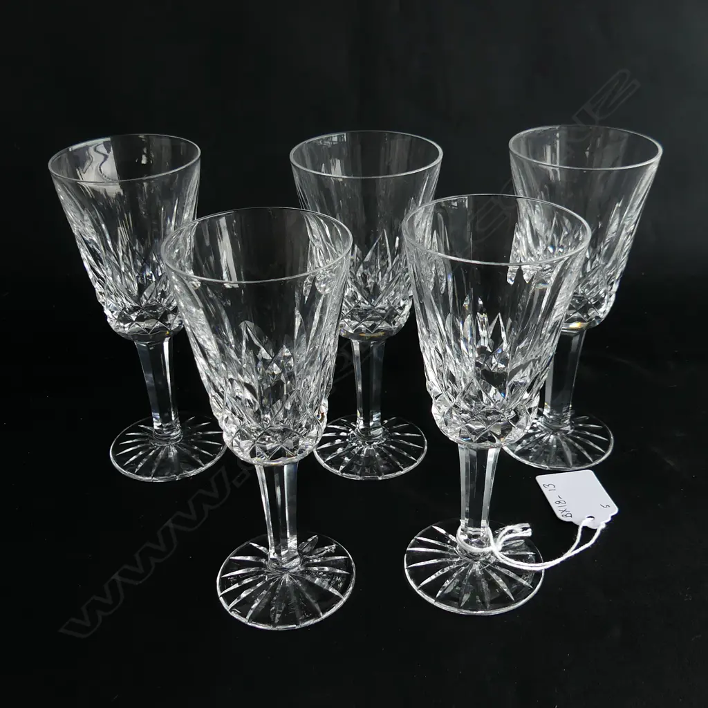 FIVE WATERFORD  SHERRY GLASSES (LISMORE) H.130mm Image 1++