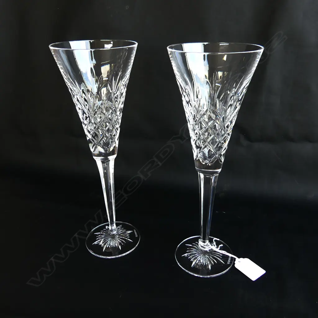 PR WATERFORD CRYSTAL TALL WINE TOASTING GLASSES H.260mm Image 1++