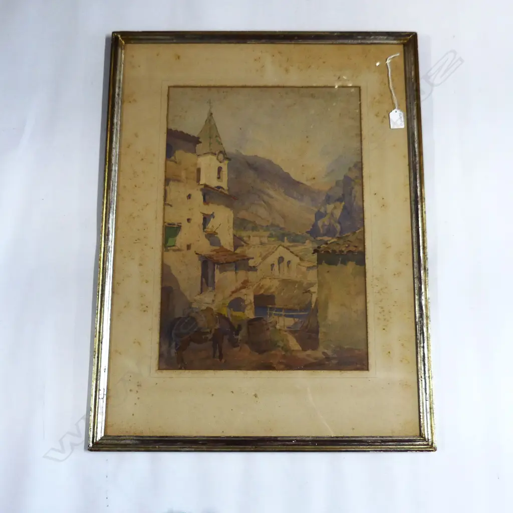 ALFRED ERNEST BAXTER WATER COLOUR (NZ 1878-1936) 500 X 345mm foxed inside of glass needs cleaning Image 1++