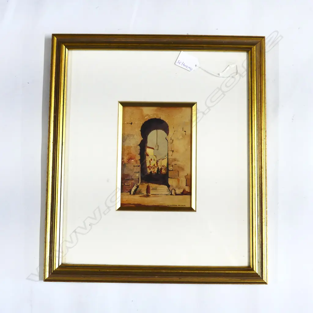 GILT FRAMED ARABIC W/C SIGNEDR GILLESPIE MELDRUM H400MM  W340MM Image 1++