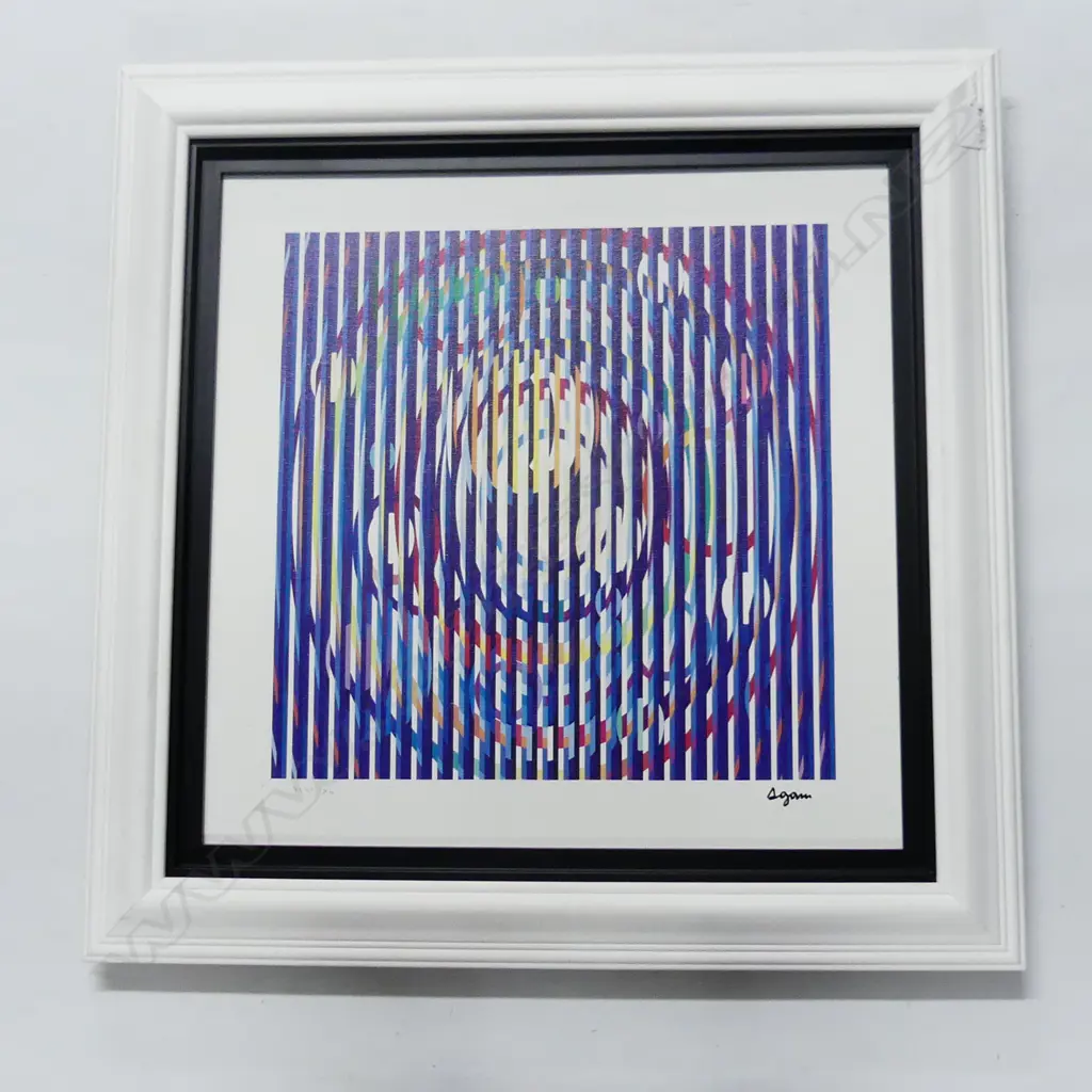 YAACOV AGAM (ISREAL b.1928) OPTICAL ABSTRACT OIL ON CANVAS XLVI/X6 495x495mm Image 1++