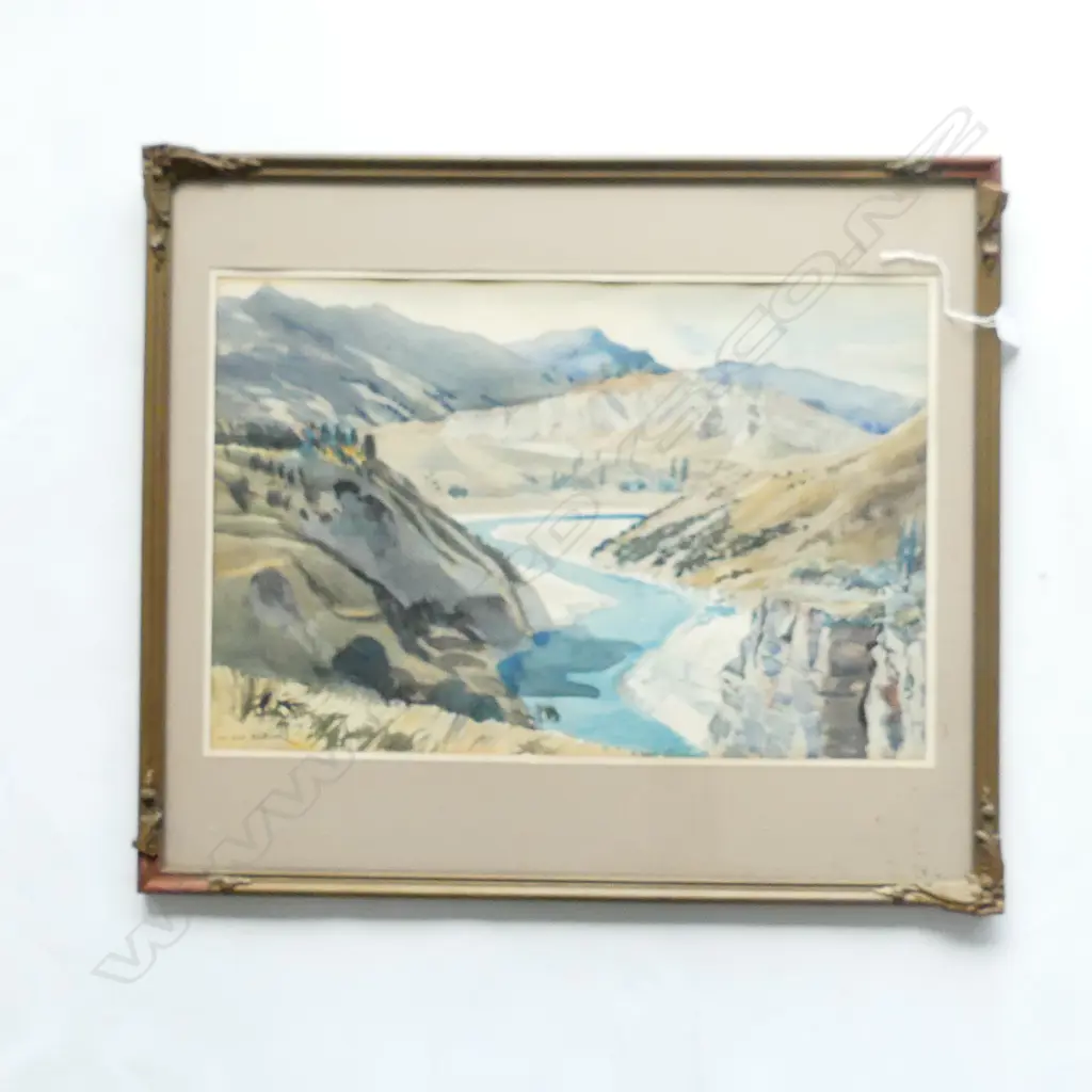 CYRIL WHITEOAK W/C SIGNED RANGITIKI RIVER 350 X 530mm. Image 1++