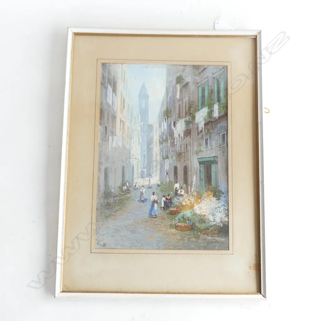 M. GIANNI, ITALY, NEOPOLITAN FLOWER SELLERS, WATERCOLOUR 240 X 340MM Image 1++