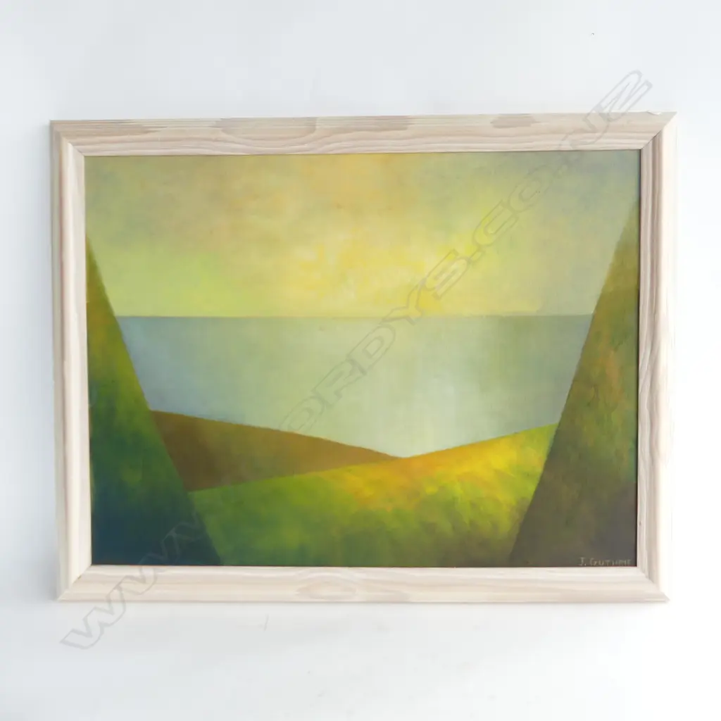 J. GUTHRIE, ABSTRACT LANDSCAPE, ACRYLIC ON BOARD 450x600mm Image 1++