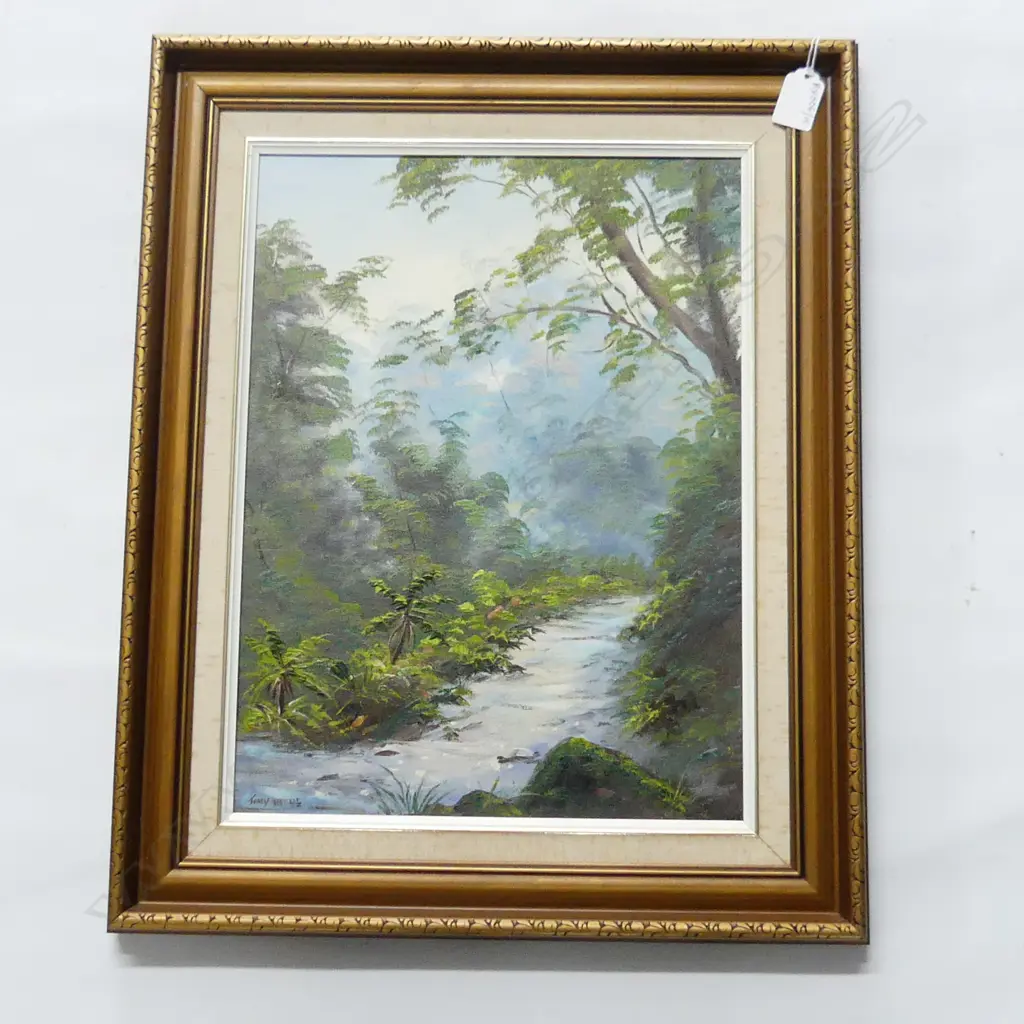 TONY ROCHE 'WAITAKERE WALK' OIL ON BOARD 1988 390x290mm Image 1++