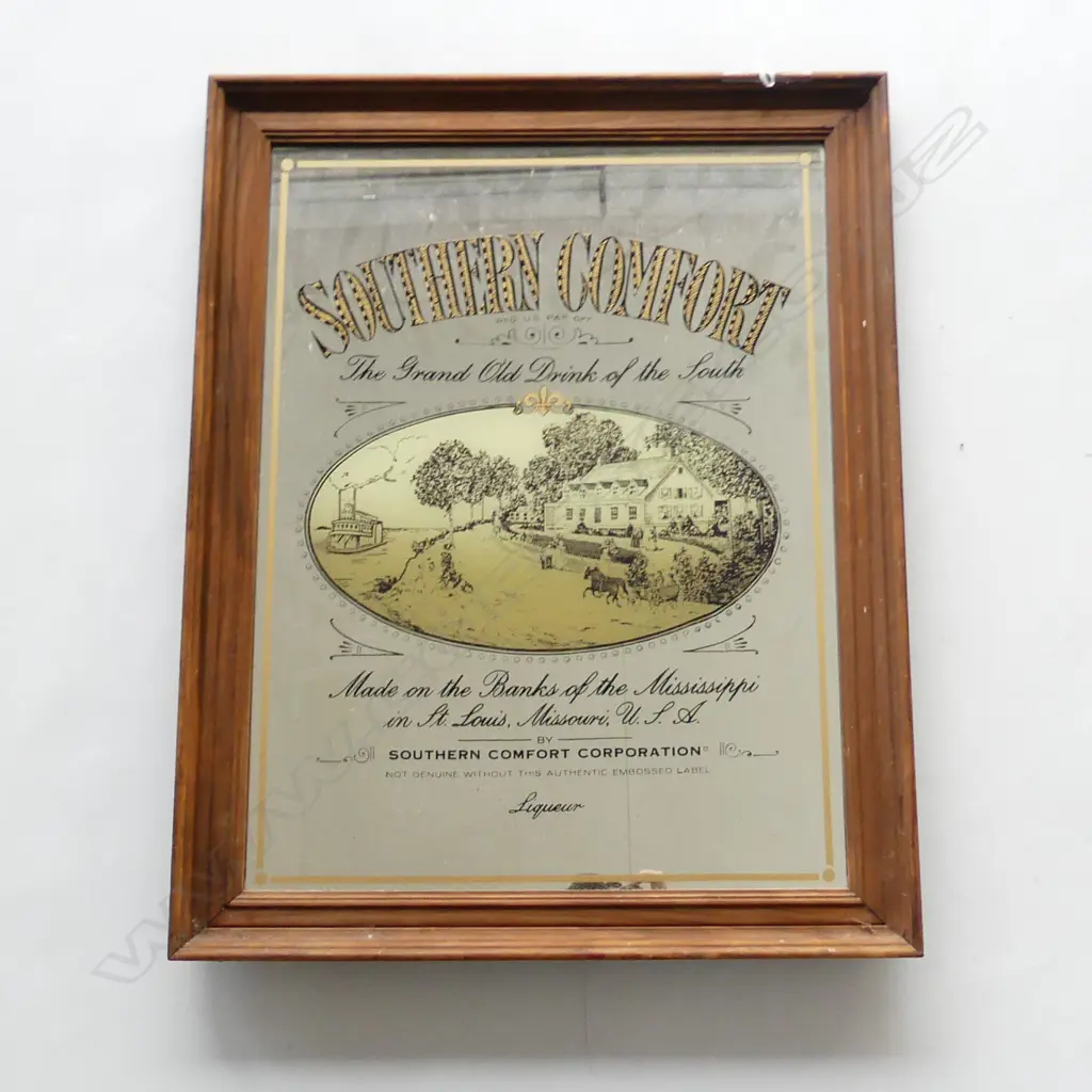 VINTAGE SOUTHERN COMFORT ADVERTISING BAR MIRROR 480 X 610MM Image 1++