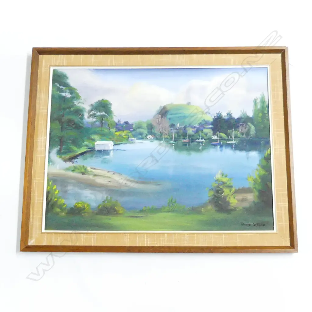 DAVID STONE 'MT WELLINGTON TAMAKI ESTUARY' OIL ON BOARD 440x595mm Image 1++