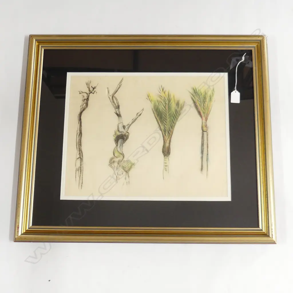 JOHN WEEKS - FRAMED COLOUR STUDIES - NIKAU PALMS ETC  335 X 430MM Image 1++