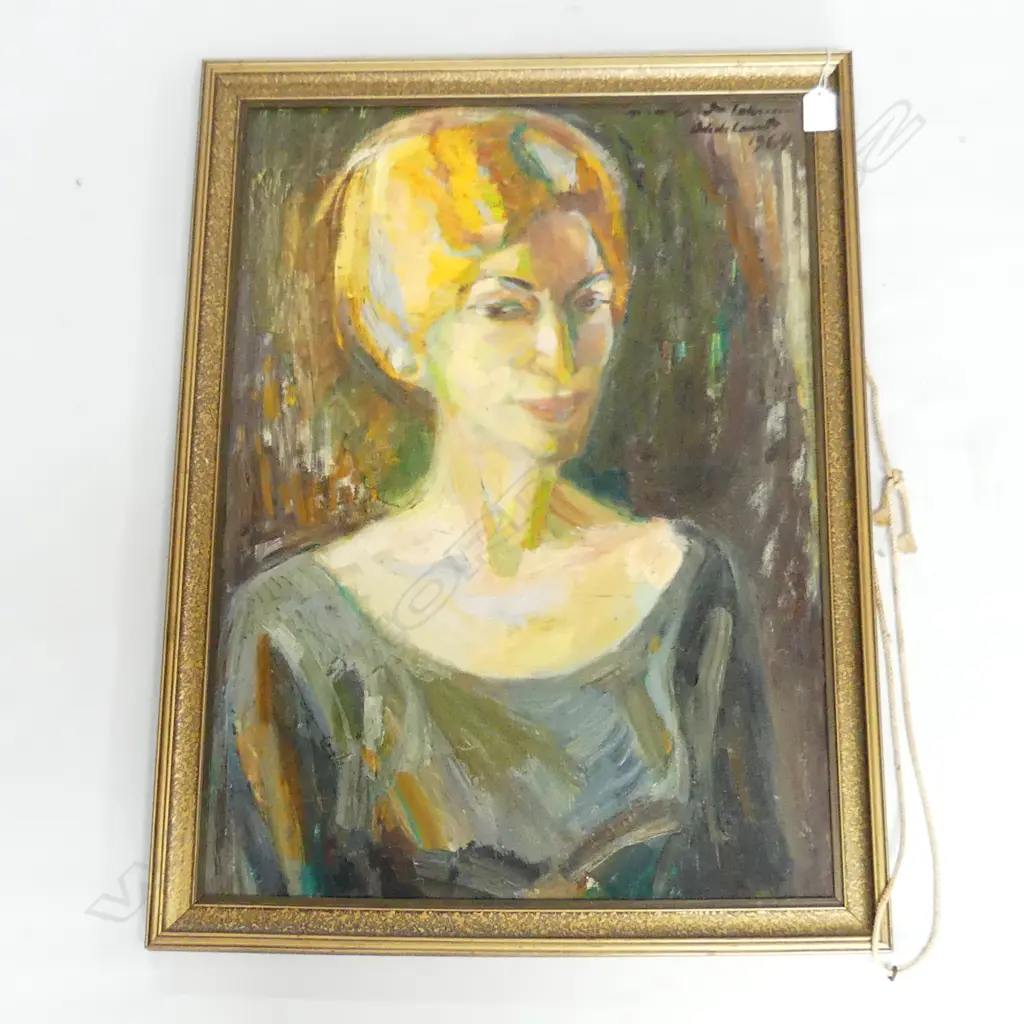 SIGNED OIL ON BOARD PORTRAIT - 1964 605x440mm Image 1++