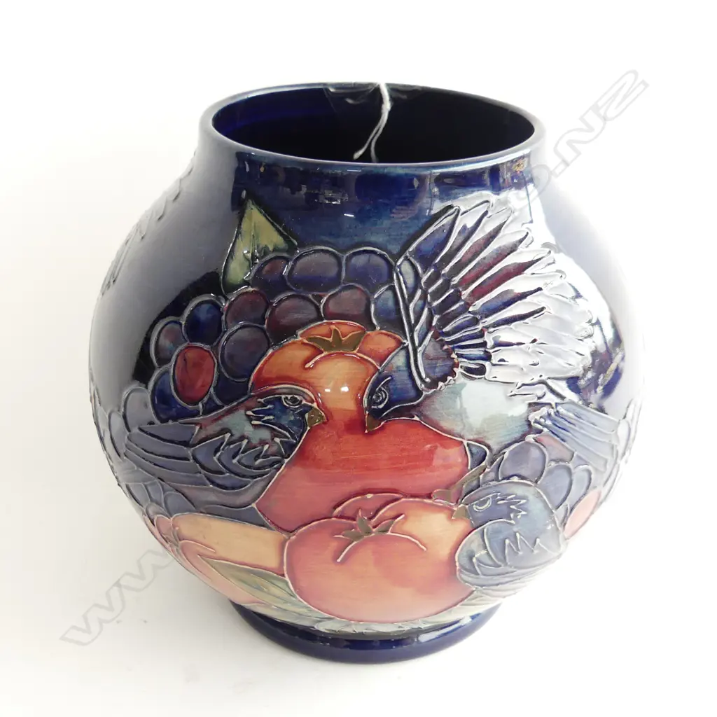 MOORCROFT VASE; BIRDS & FRUIT H.160mm Image 1++