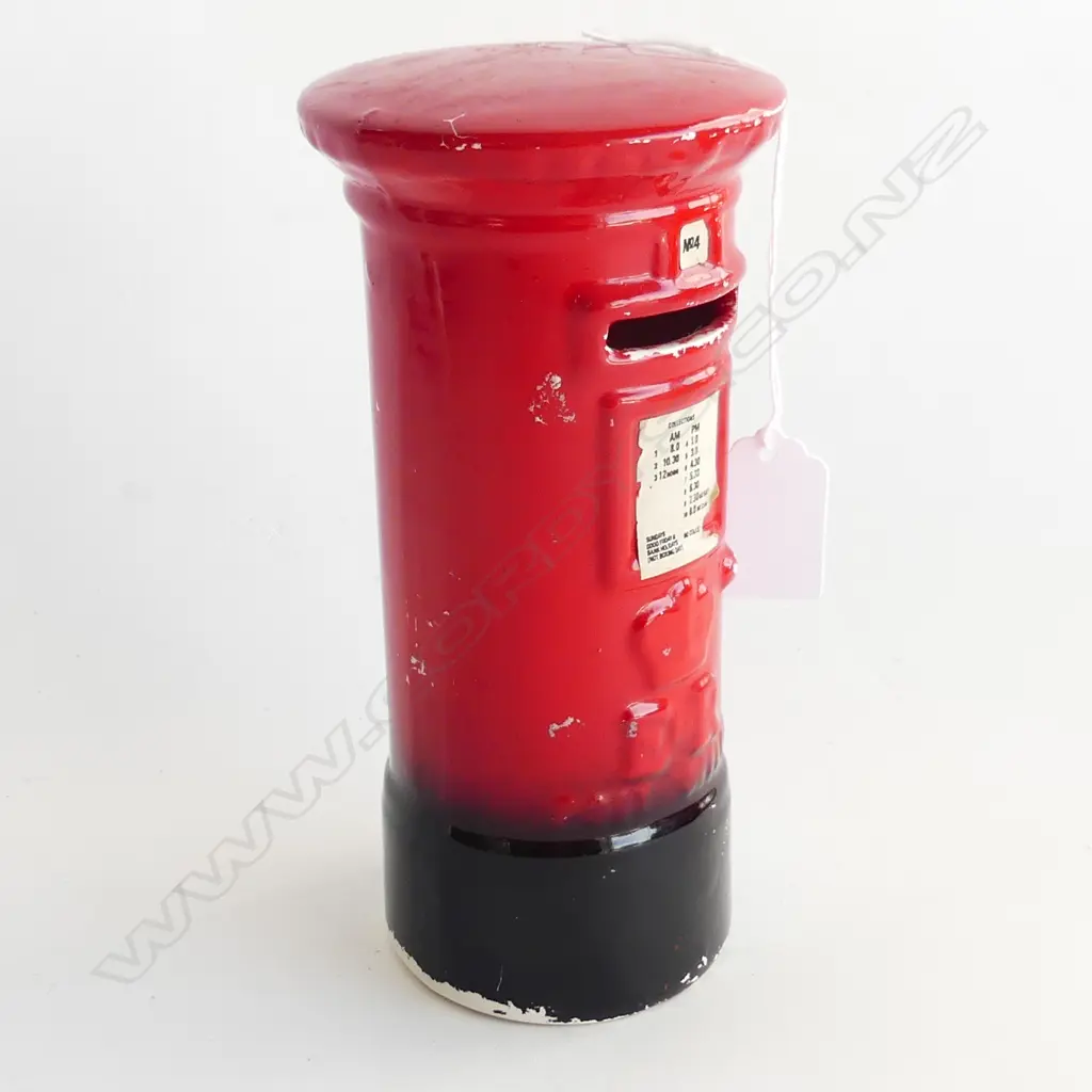 VINTAGE R MOSS LTD. ENGLAND MAILBOX MONEYBANK H. 175MM Image 1++